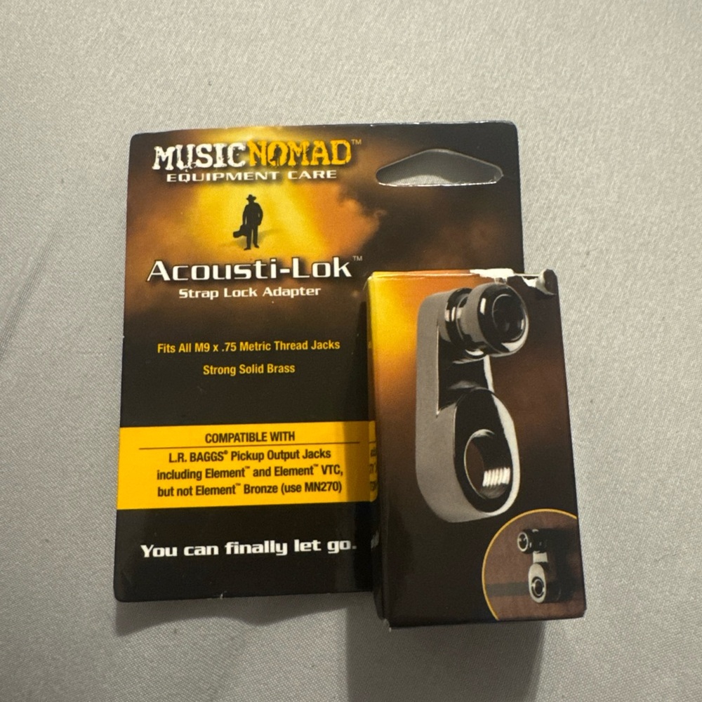Musicnomad Acousti-lok Strap lock adapter, standard output jacks MN271 guitar
